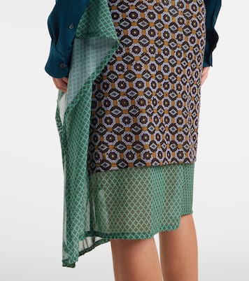 Embellished printed jersey midi skirt | Dries Van Noten