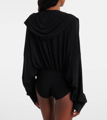 Draped hooded bodysuit | Norma Kamali