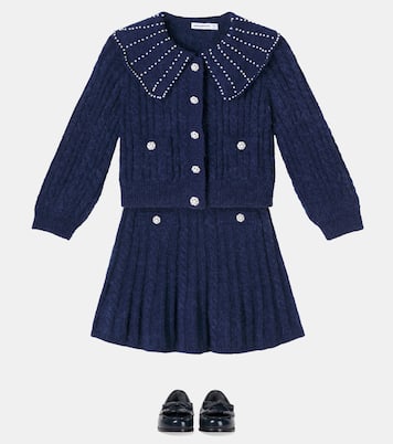 Cable-knit embellished skirt | Self-Portrait Kids