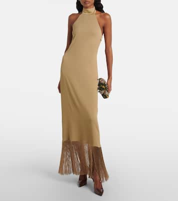 Berlin fringed crêpe cady gown | Taller Marmo