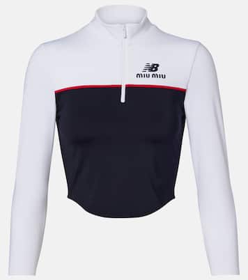 X New Balance Cropped-Top aus Jersey | Miu Miu