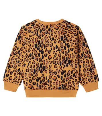 Leopard-print cotton jersey sweatshirt | Mini Rodini