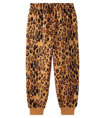 Leopard-print cotton jersey sweatpants | Mini Rodini