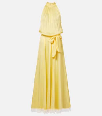 Nina halterneck satin maxi dress | Poupette St Barth