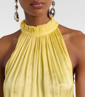 Nina halterneck satin maxi dress | Poupette St Barth