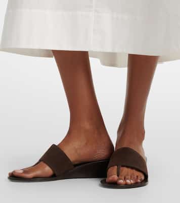 Lucille leather wedge thong sandals | JUDE