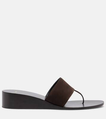 Lucille leather wedge thong sandals | JUDE