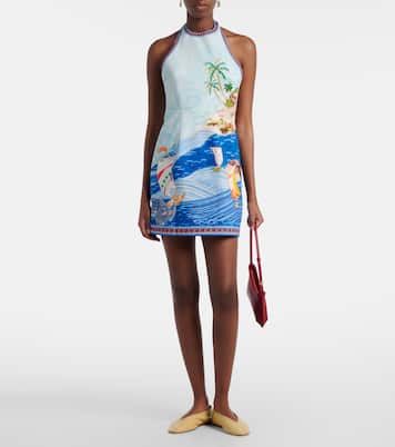 Island printed cotton minidress | Alémais