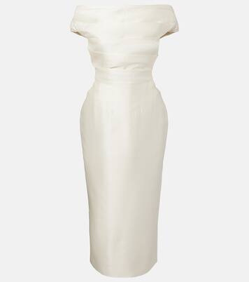 Robe de cocktail Bronte en laine et soie à épaules dénudées | Rachel Gilbert