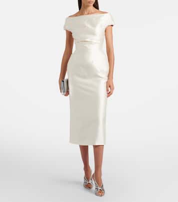 Robe de cocktail Bronte en laine et soie à épaules dénudées | Rachel Gilbert