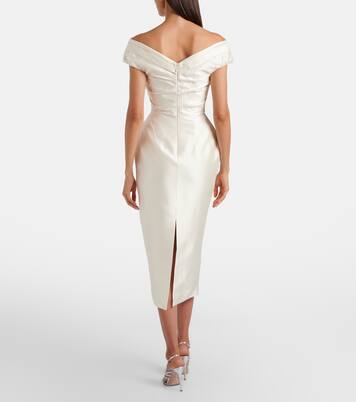 Robe de cocktail Bronte en laine et soie à épaules dénudées | Rachel Gilbert