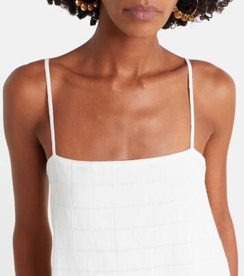 Melfi checked linen and cotton maxi dress | Asceno
