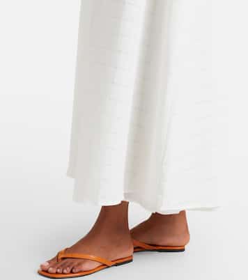 Melfi checked linen and cotton maxi dress | Asceno