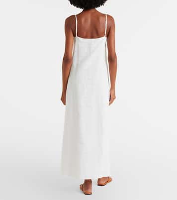Melfi checked linen and cotton maxi dress | Asceno