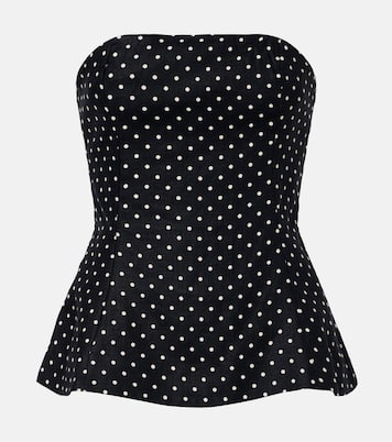Petro polka-dot peplum linen top | Faithfull