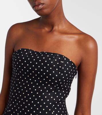 Petro polka-dot peplum linen top | Faithfull