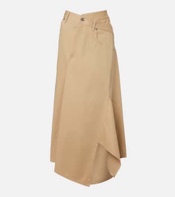 Asymmetric cotton midi skirt | Loewe