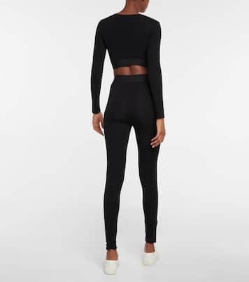 Leggings en mezcla de algodón con logo | Dolce&Gabbana