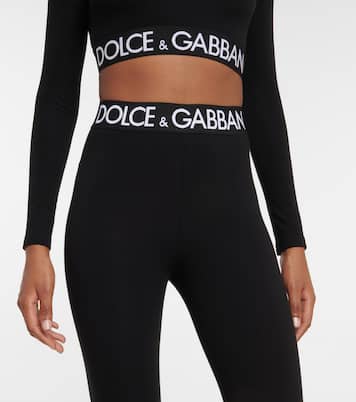 Leggings en mezcla de algodón con logo | Dolce&Gabbana