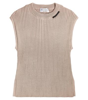 Ribbed-knit cotton sweater | Brunello Cucinelli Kids