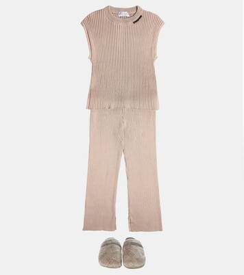 Ribbed-knit cotton sweater | Brunello Cucinelli Kids