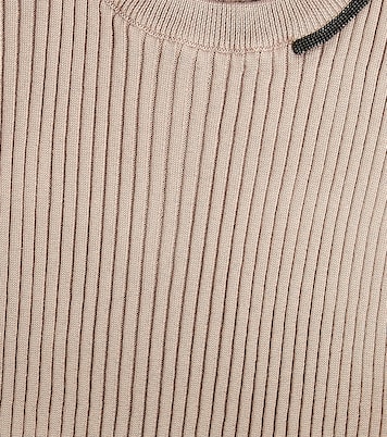 Ribbed-knit cotton sweater | Brunello Cucinelli Kids