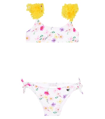 Floral ruffle-trimmed bikini | Monnalisa
