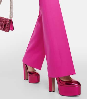 Plateau-Pumps Tan-Go 155 aus Metallic-Leder | Valentino Garavani