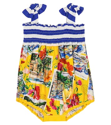 Bébé – Combi-short Portofino imprimée en coton | Dolce&Gabbana Kids