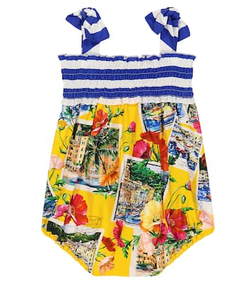 Bébé – Combi-short Portofino imprimée en coton | Dolce&Gabbana Kids