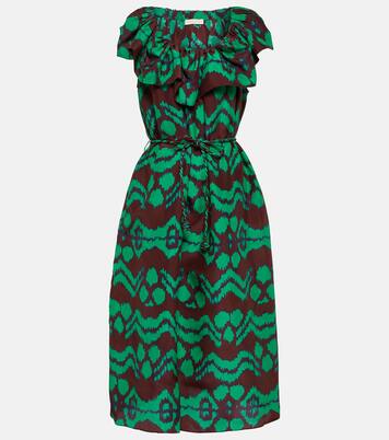 Bedrucktes Midikleid Anora aus Seide | Ulla Johnson