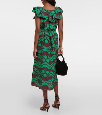 Bedrucktes Midikleid Anora aus Seide | Ulla Johnson