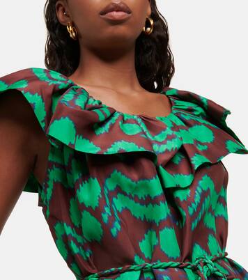 Bedrucktes Midikleid Anora aus Seide | Ulla Johnson