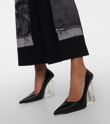 x Jean Paul Gaultier leather wedge pumps | Jimmy Choo