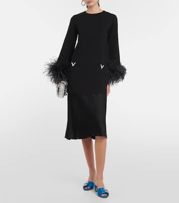 Verzierte Pantoletten Prinap 50 aus Satin | Manolo Blahnik