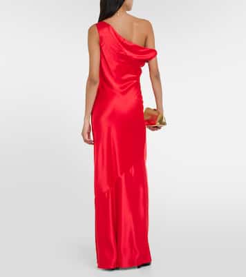 Robe longue Ashanti asymétrique en satin | Staud
