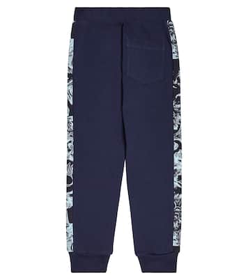 Pantalones deportivos Barocco Stencil de algodón | Versace Kids