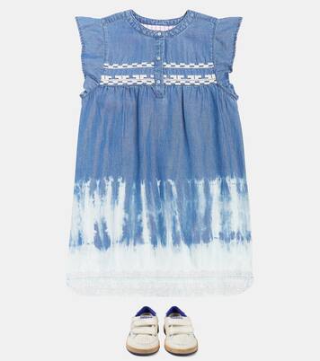 Embroidered gathered denim dress | Scotch & Soda Kids