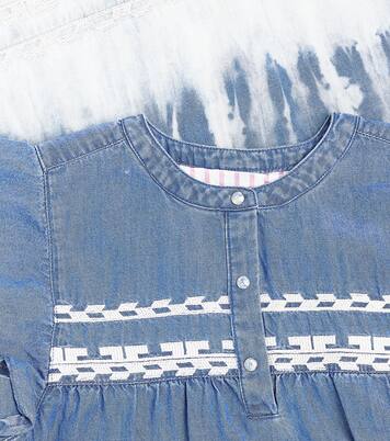 Embroidered gathered denim dress | Scotch & Soda Kids