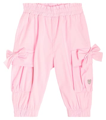 Baby bow-detail cotton-blend cargo pants | Monnalisa