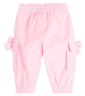 Baby bow-detail cotton-blend cargo pants | Monnalisa