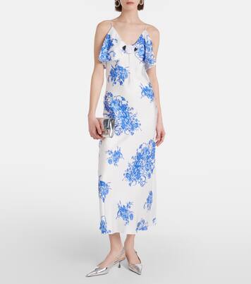 Robe midi en soie à fleurs | Rodarte