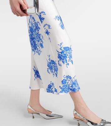 Robe midi en soie à fleurs | Rodarte