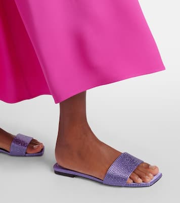 Pantoletten Clovis aus Satin mit Kristallen | Jimmy Choo