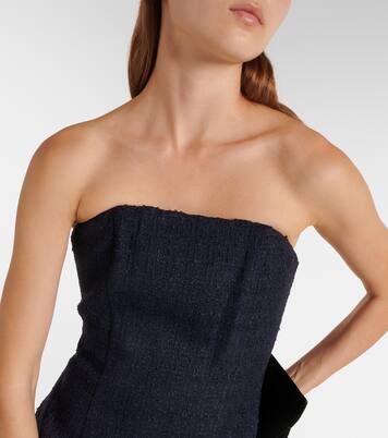 Robe bustier en laine et mohair mélangés | Oscar de la Renta