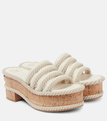 VLogo Summerblocks leather platform mules | Valentino Garavani