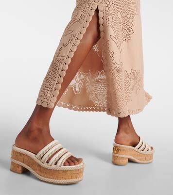 VLogo Summerblocks leather platform mules | Valentino Garavani