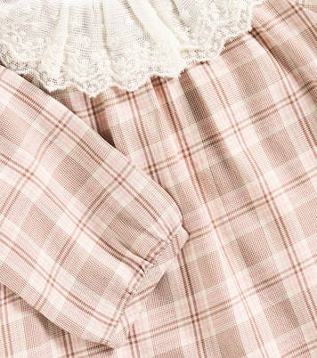 Baby Flavili lace-trimmed checked dress | Bonpoint