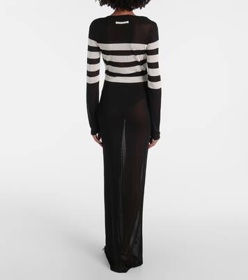 Maxikleid Marinière aus Mesh | Jean Paul Gaultier