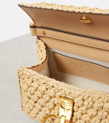 VSling Mini raffia-effect tote bag | Valentino Garavani